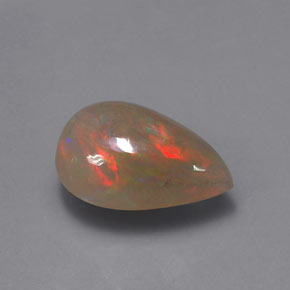 3.85캐럿 천연 멀티컬러 오팔, 투명한, 14.6×10.1 mm, 투명/반투명