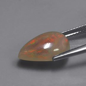 3.85캐럿 천연 멀티컬러 오팔, 투명한, 14.6×10.1 mm, 투명/반투명