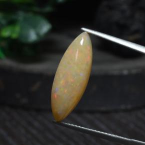 4.19캐럿 천연 멀티컬러 오팔, 투명한, 21.5×7.6 mm, 투명/반투명