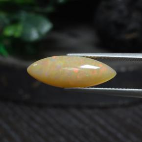 4.19캐럿 천연 멀티컬러 오팔, 투명한, 21.5×7.6 mm, 투명/반투명