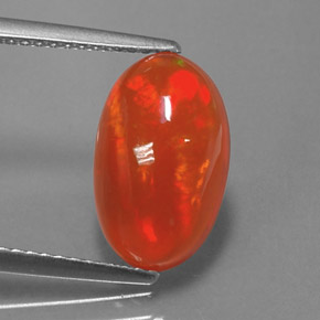 2.71캐럿 천연 멀티컬러 오팔, 타원형 컷, 13.2×8.3 mm, 투명한