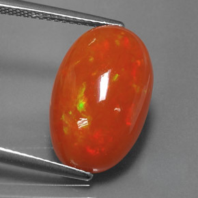 6.05캐럿 천연 멀티컬러 오팔, 투명한, 17.2×10.8 mm, 투명/반투명