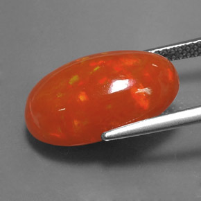 6.05캐럿 천연 멀티컬러 오팔, 투명한, 17.2×10.8 mm, 투명/반투명