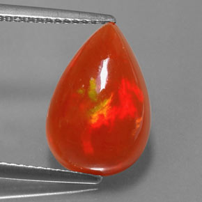 4.22캐럿 천연 멀티컬러 오팔, 배 모양, 14.8×10 mm, 투명한