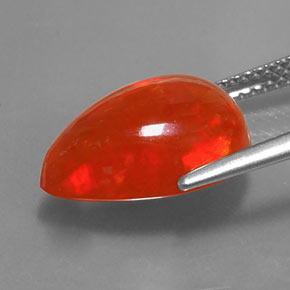 4.22캐럿 천연 멀티컬러 오팔, 배 모양, 14.8×10 mm, 투명한