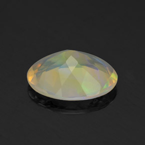1.33캐럿 천연 멀티컬러 오팔, 타원형 컷, 10×8 mm, 투명한