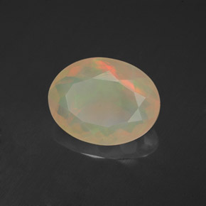 2.30캐럿 천연 멀티컬러 오팔, 투명한, 12.1×9.3 mm, 투명/반투명