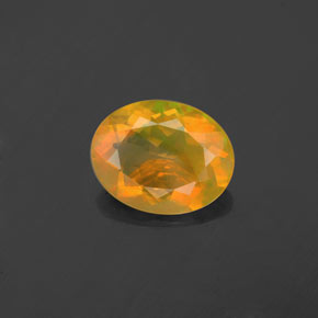 1.48캐럿 천연 멀티컬러 오팔, 타원형 컷, 10.1×8 mm, 투명한