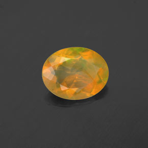1.48캐럿 천연 멀티컬러 오팔, 타원형 컷, 10.1×8 mm, 투명한