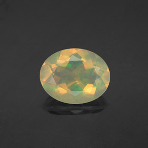 1.64캐럿 천연 멀티컬러 오팔, 타원형 컷, 10.1×8 mm, 투명한