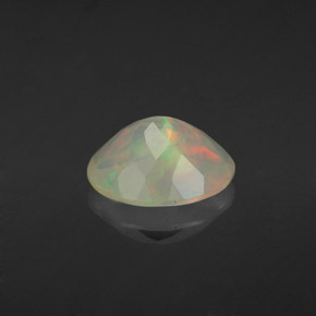 1.50캐럿 천연 멀티컬러 오팔, 타원형 컷, 10.2×8.1 mm, 투명한