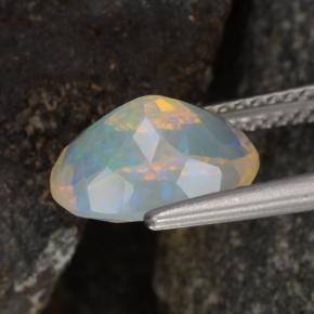 1.86캐럿 천연 옐로우 오팔, 타원형 컷, 10.7×8 mm, 투명한