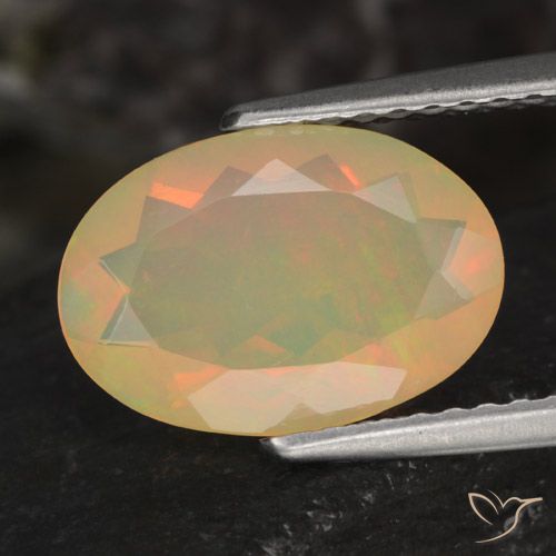 1.46ct 자연스러운 다색 오팔, 타원형, 투명한