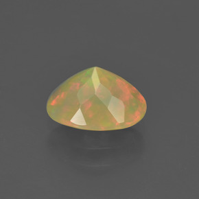 0.85캐럿 천연 멀티컬러 오팔, 타원형 컷, 8.2×6.4 mm, 투명한