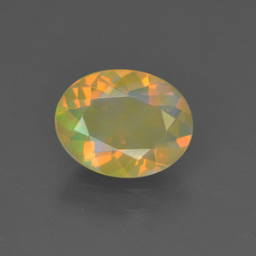 0.93캐럿 천연 멀티컬러 오팔, 타원형 컷, 8.8×6.9 mm, 투명한
