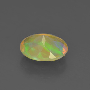 0.93캐럿 천연 멀티컬러 오팔, 타원형 컷, 8.8×6.9 mm, 투명한