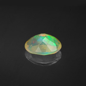 1.13캐럿 천연 멀티컬러 오팔, 타원형 컷, 9×7 mm, 투명한