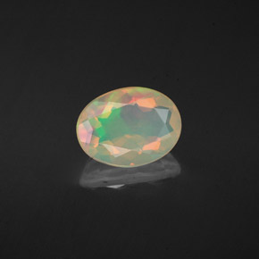 1.10캐럿 천연 멀티컬러 오팔, 타원형 컷, 8.8×6.7 mm, 투명한