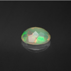 1.10캐럿 천연 멀티컬러 오팔, 타원형 컷, 8.8×6.7 mm, 투명한