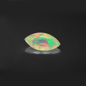 0.86캐럿 천연 멀티컬러 오팔, 마퀴즈, 11.7×5.8 mm, 투명한