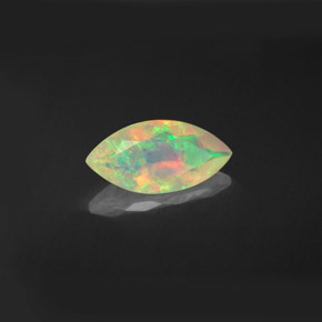 0.86캐럿 천연 멀티컬러 오팔, 마퀴즈, 11.7×5.8 mm, 투명한