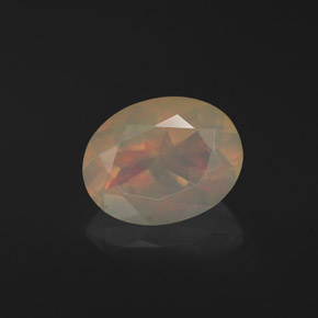 1.30캐럿 천연 멀티컬러 오팔, 투명한, 9.1×7.1 mm, 투명/반투명