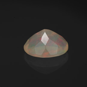 1.30캐럿 천연 멀티컬러 오팔, 투명한, 9.1×7.1 mm, 투명/반투명