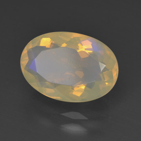 1.83캐럿 천연 멀티컬러 오팔, 타원형 컷, 11.3×7.8 mm, 투명한