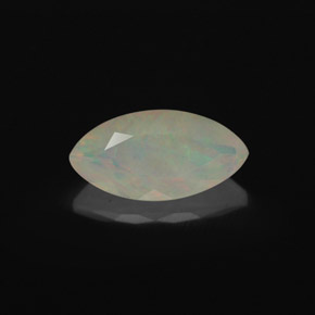 1.18캐럿 천연 멀티컬러 오팔, 투명한, 11.9×6.1 mm, 투명/반투명