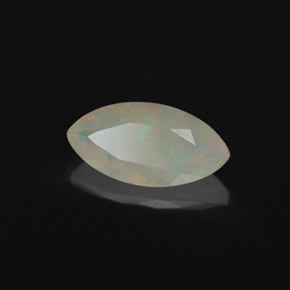 1.18캐럿 천연 멀티컬러 오팔, 투명한, 11.9×6.1 mm, 투명/반투명