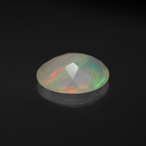 1.40캐럿 천연 멀티컬러 오팔, 타원형 컷, 10.1×8.1 mm, 투명한