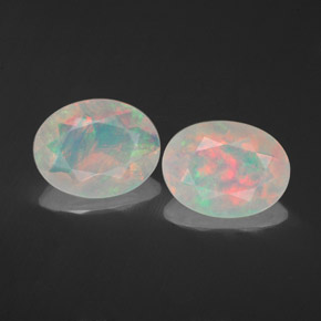 캐럿 천연 멀티컬러 오팔 보석, 투명한, 8.9×6.7 mm, 투명/반투명