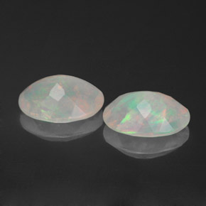 캐럿 천연 멀티컬러 오팔 보석, 투명한, 8.9×6.7 mm, 투명/반투명