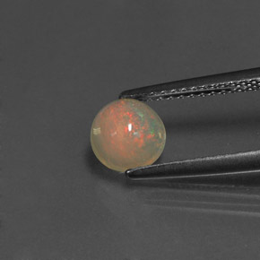 0.58캐럿 천연 멀티컬러 오팔, 투명한, 6.25 mm, 투명/반투명