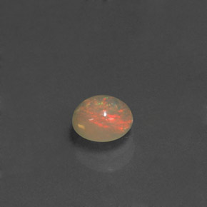 0.58캐럿 천연 멀티컬러 오팔, 투명한, 6.25 mm, 투명/반투명