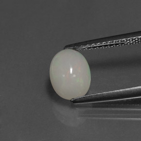 0.95캐럿 천연 멀티컬러 오팔, 투명한, 8.2×6.2 mm, 투명/반투명