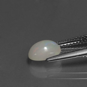 0.95캐럿 천연 멀티컬러 오팔, 투명한, 8.2×6.2 mm, 투명/반투명