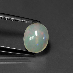 0.96캐럿 천연 멀티컬러 오팔, 투명한, 8.7×7.2 mm, 투명/반투명