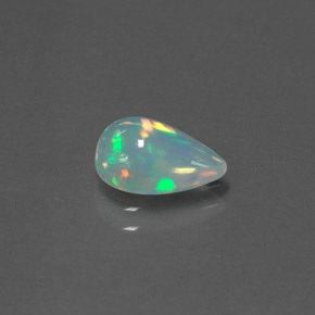 1.07캐럿 천연 멀티컬러 오팔, 배 모양, 9.7×7.1 mm, 투명한