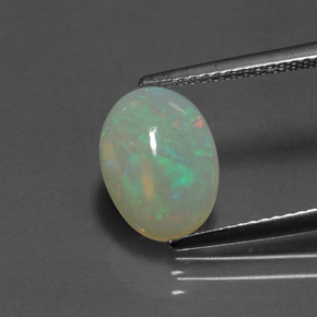 1.62캐럿 천연 멀티컬러 오팔, 투명한, 11.4×8.2 mm, 투명/반투명