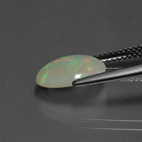 1.62캐럿 천연 멀티컬러 오팔, 투명한, 11.4×8.2 mm, 투명/반투명