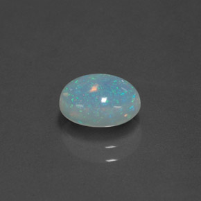 1.14캐럿 천연 멀티컬러 오팔, 타원형 컷, 8.6×6.8 mm, 투명한