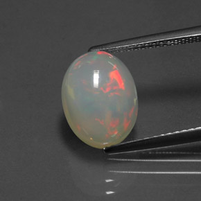 2.83캐럿 천연 멀티컬러 오팔, 투명한, 11.3×8.5 mm, 투명/반투명