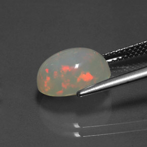 2.83캐럿 천연 멀티컬러 오팔, 투명한, 11.3×8.5 mm, 투명/반투명