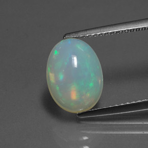2.16캐럿 천연 멀티컬러 오팔, 투명한, 11.2×8.4 mm, 투명/반투명
