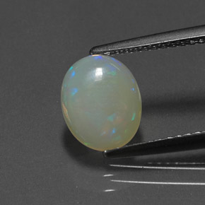 0.76캐럿 천연 멀티컬러 오팔, 투명한, 8.9×7.2 mm, 투명/반투명