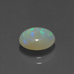 0.76캐럿 천연 멀티컬러 오팔, 투명한, 8.9×7.2 mm, 투명/반투명