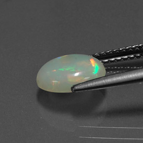 0.76캐럿 천연 멀티컬러 오팔, 투명한, 8.9×7.2 mm, 투명/반투명