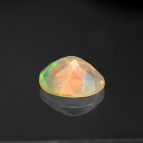 1.22캐럿 천연 멀티컬러 오팔, 투명한, 9.2×7.1 mm, 투명/반투명
