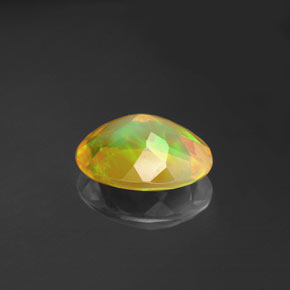 1.30캐럿 천연 멀티컬러 오팔, 투명한, 9.5×7.4 mm, 투명/반투명
